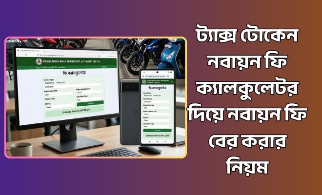 ট্যাক্স টোকেন নবায়ন ফি ক্যালকুলেটর